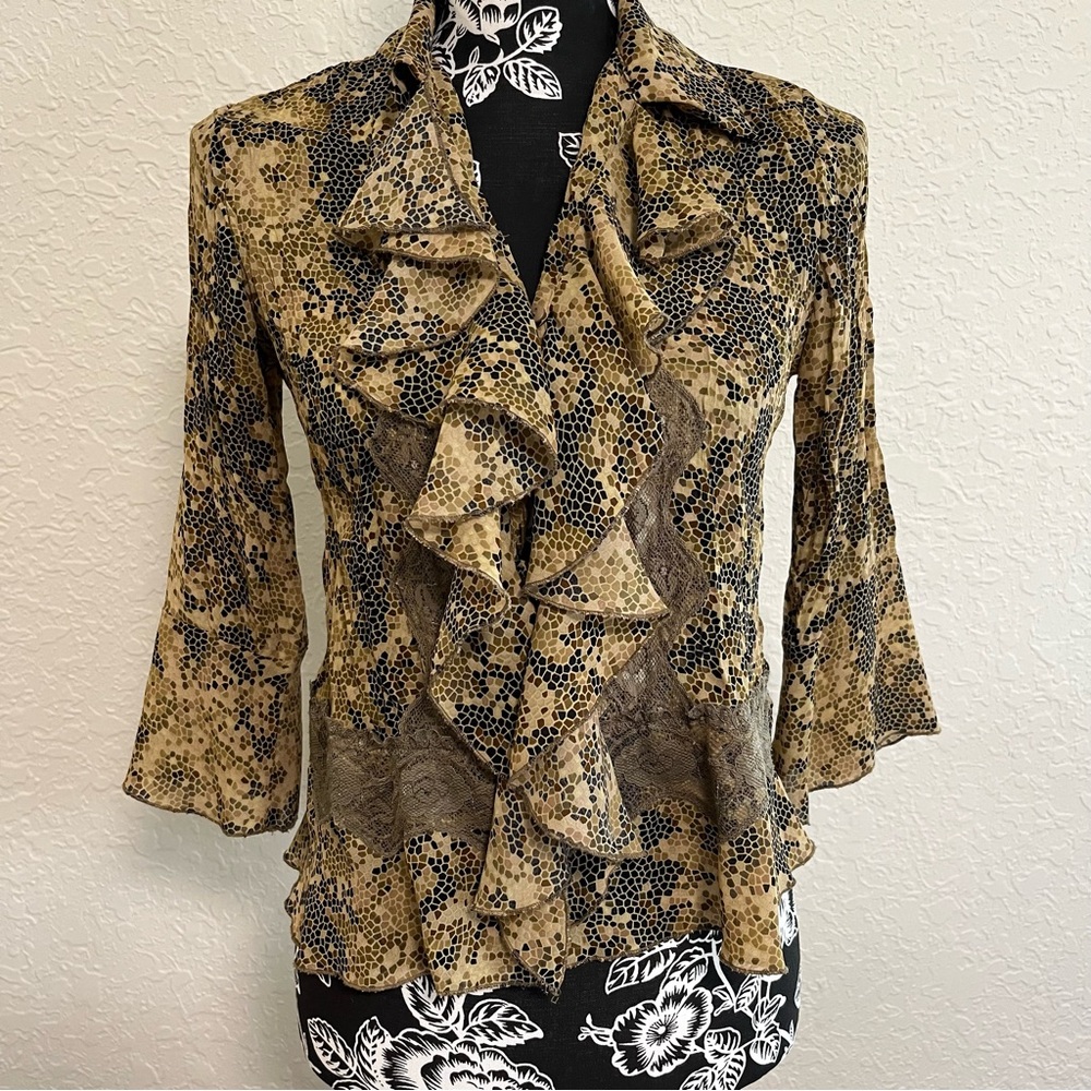 Vintage button down lace top